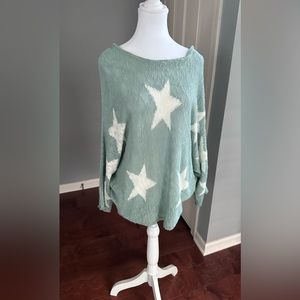 Wishlist Women’s Dolman Oversized Star Knit Sweater S/M Small‎ Medium